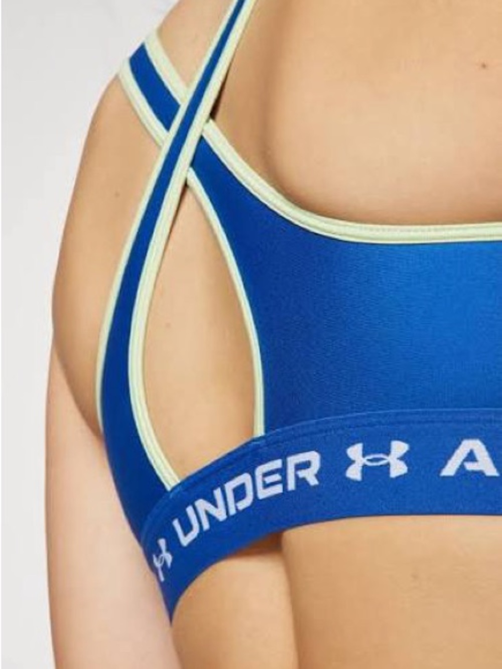 Under Armour Navy Sports Bra with Lime Trim